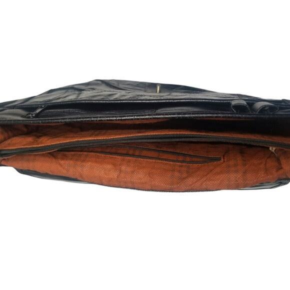 MC Marc Chantal Leather Patchwork Fold Over Cover Briefcase 1.5" x 12" [Vintage] - Picture 5 of 8